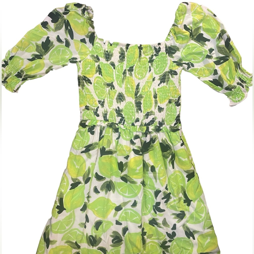 Steve Madden Lime & Leaf Print Off-Shoulder Midi Dress - Picture 11 of 12